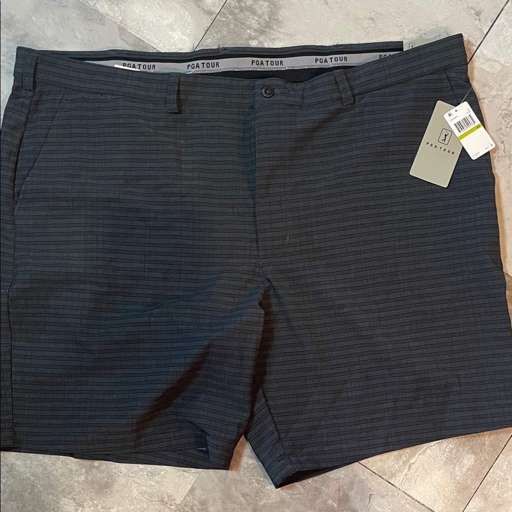 PGA Tour Men's Dark Gray Flat Front Shorts